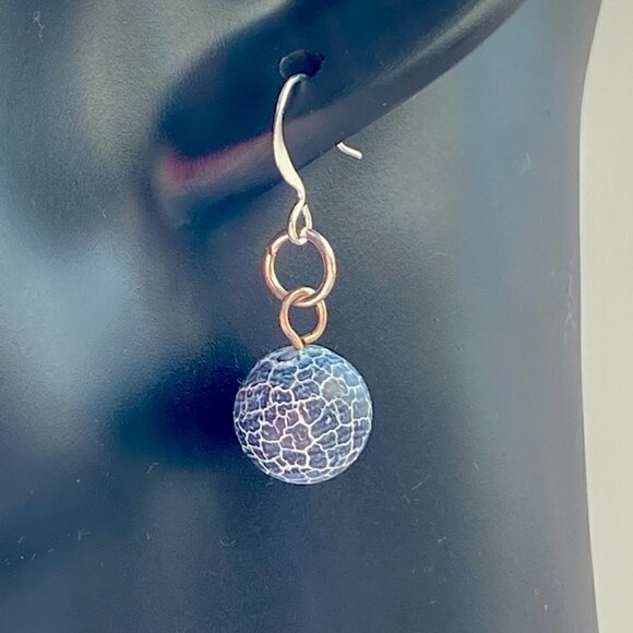 ❤️ Matte Crackle Agate Earrings - Picture 2 of 4